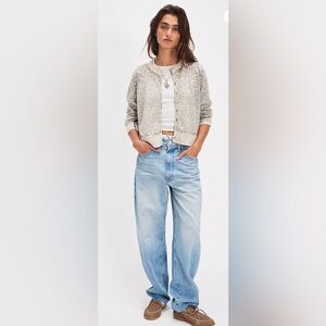 MOTHER Light Blue Boyfriend barrel Jeans The FanGirl Hover Fray (floral fury)